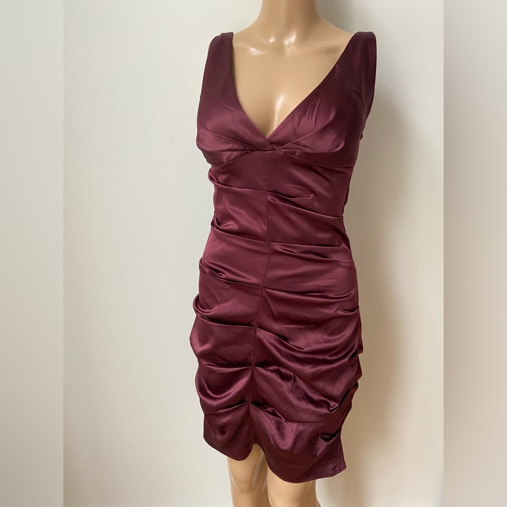 Ruched satin party dress